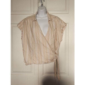 Old Navy Tan Wrap Around Blouse